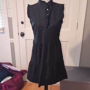 Elie Tahari Black Ruffle Mini Dress